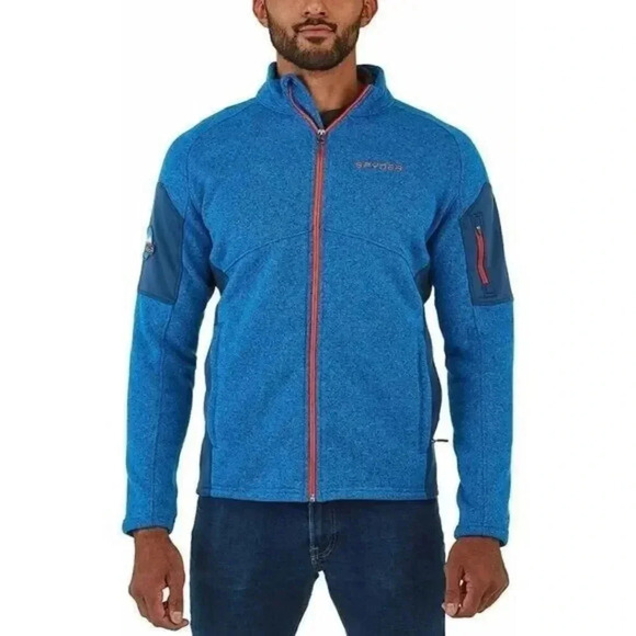 Spyder Empire Fleece Full Zip Cobalt Blue Jacket L - Picture 1 of 5